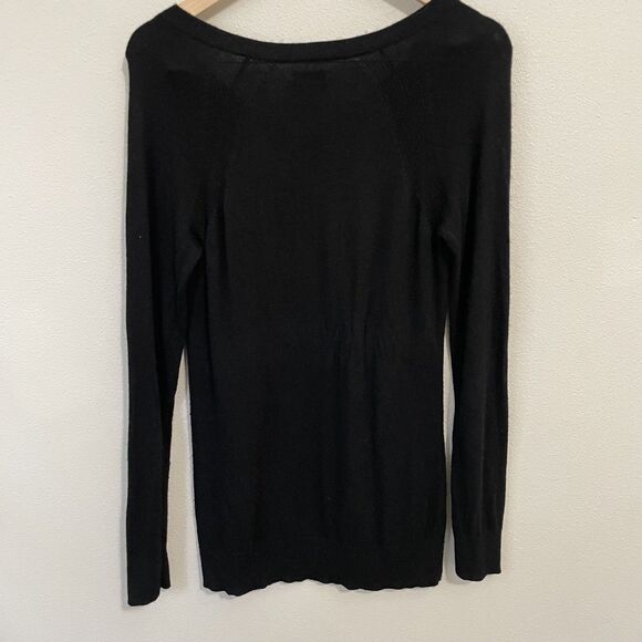 Apt 9 Cashmere Sweater Women's M Black V Neck Pullover Soft Lightweight - Picture 4 of 7